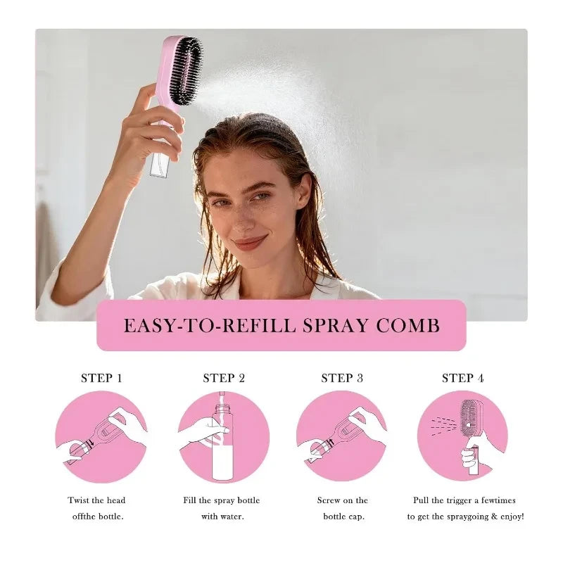 2-in-1 Spray Detangling Hair Brush
