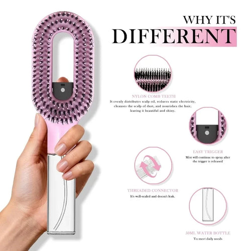2-in-1 Spray Detangling Hair Brush