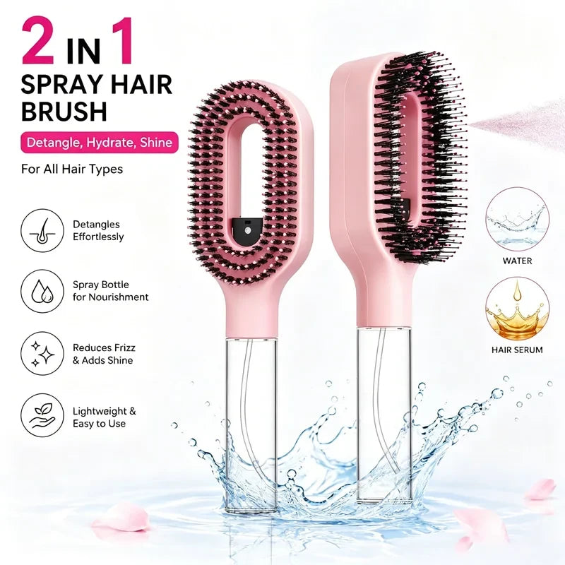 2-in-1 Spray Detangling Hair Brush