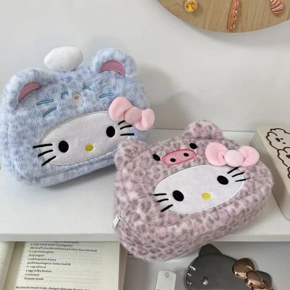 Plush Leopard Kitty Pencil Case