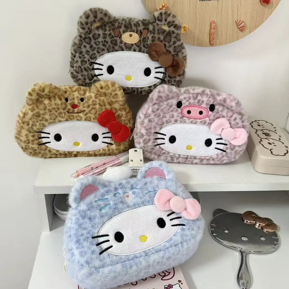 Plush Leopard Kitty Pencil Case