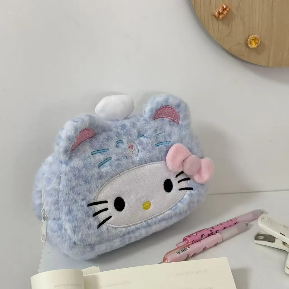Plush Leopard Kitty Pencil Case