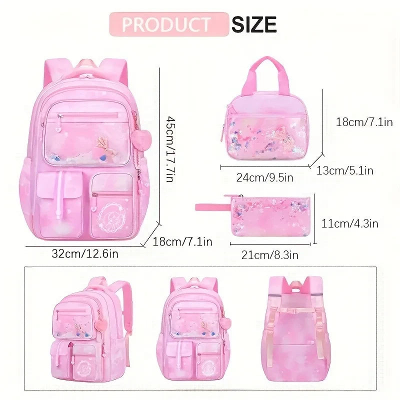 Ergonomic Primary Student Backpack Set
