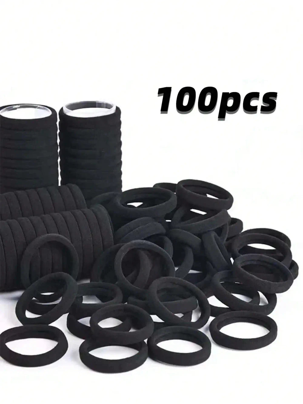 Minimalist Black Fabric Hair Ties