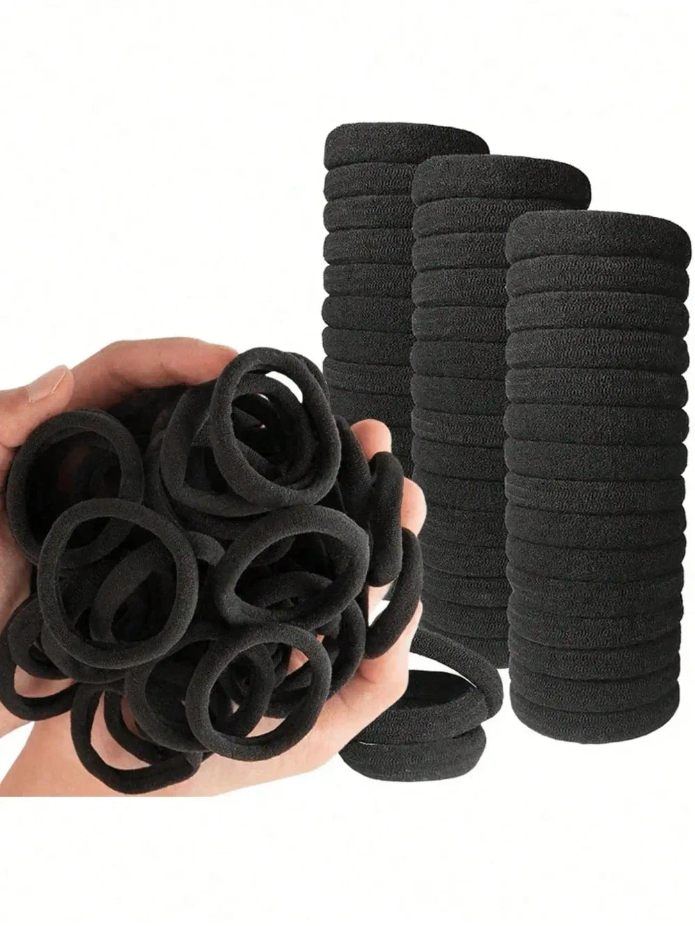 Minimalist Black Fabric Hair Ties