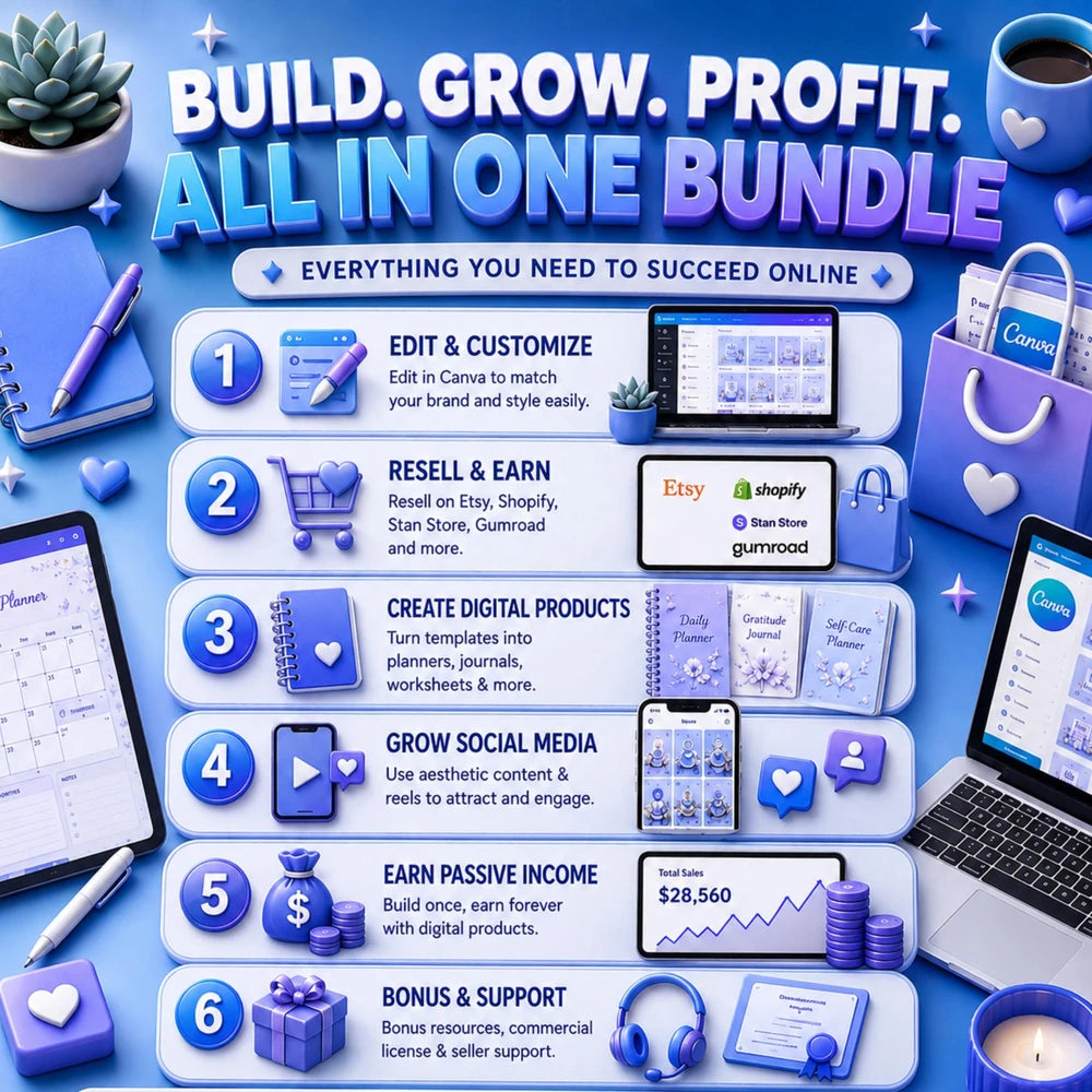 Digital Planner Bundle Canva Templates