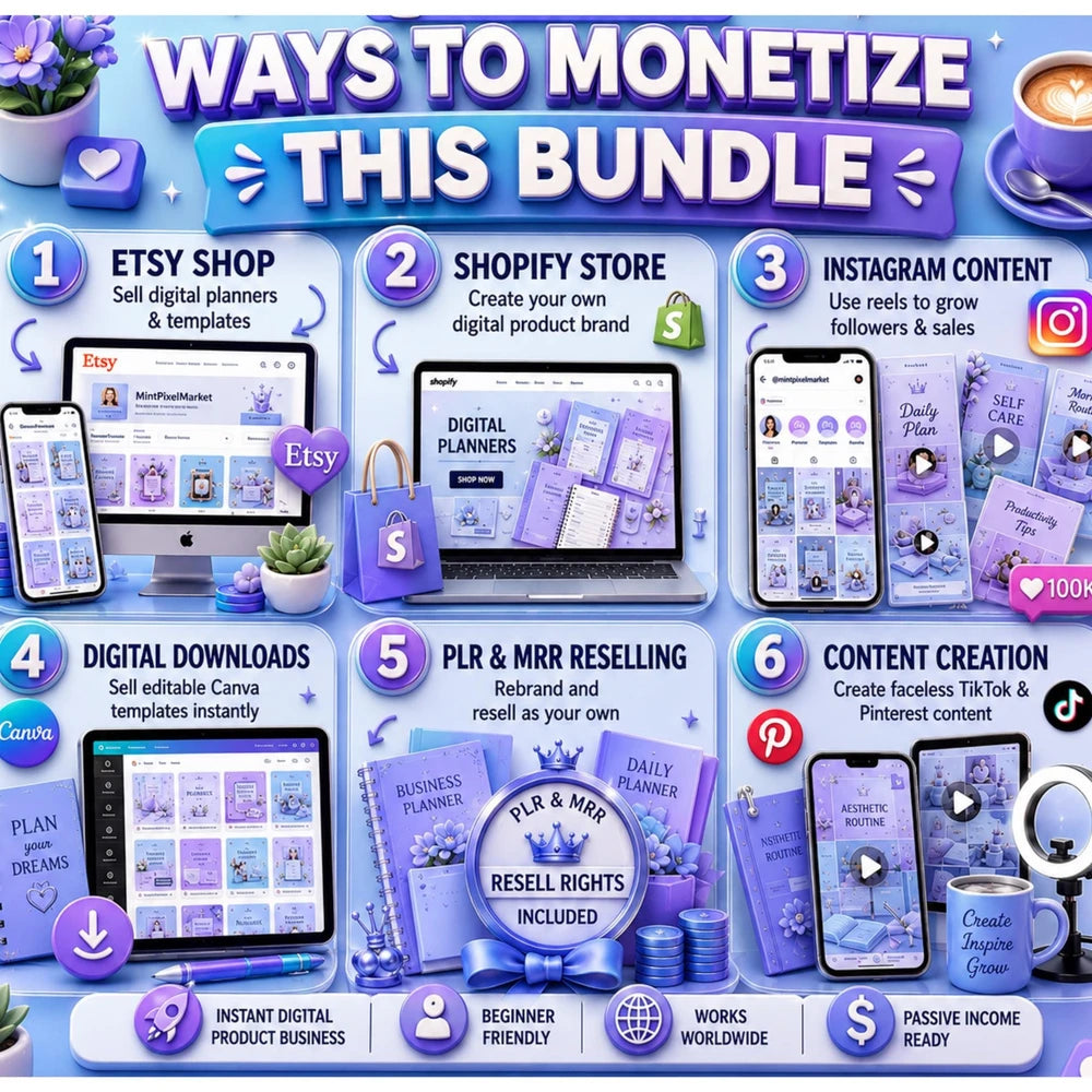 Digital Planner Bundle Canva Templates