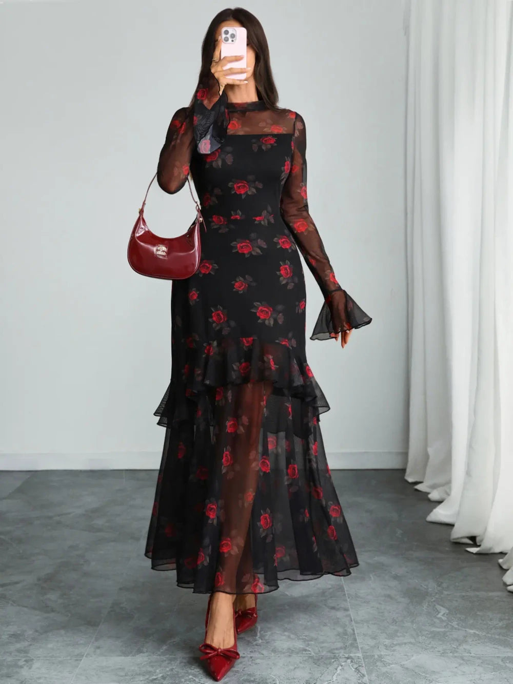 Vintage Floral Gothic Dress