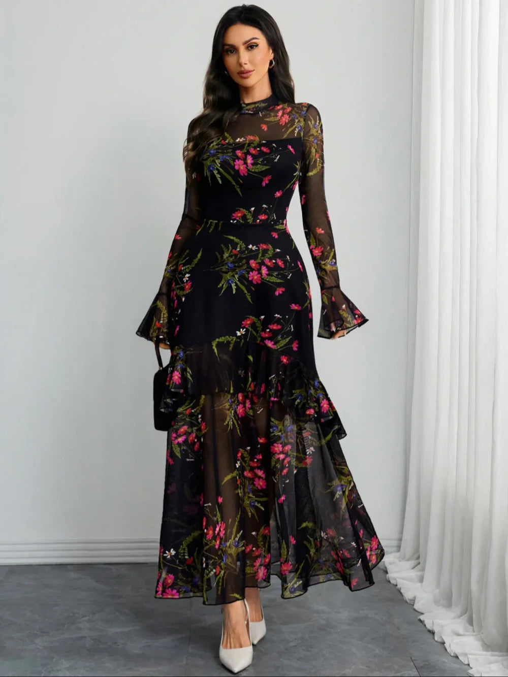 Vintage Floral Gothic Dress