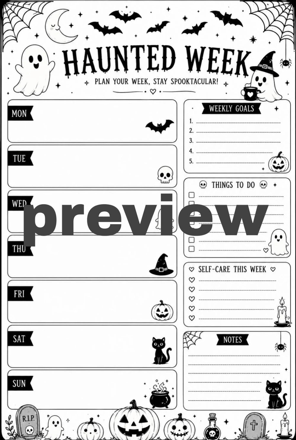 Spooky Printable Planner