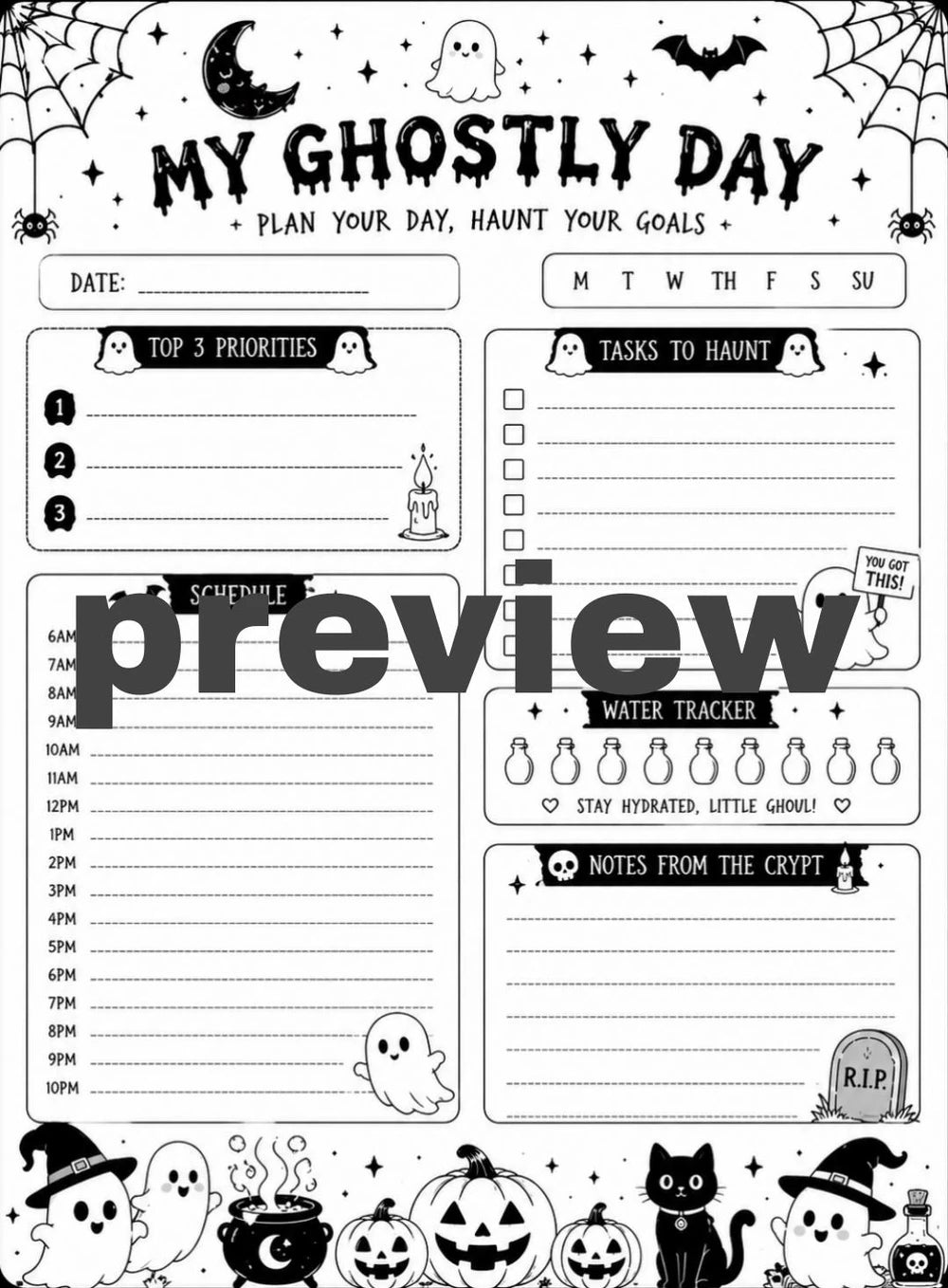 Spooky Printable Planner