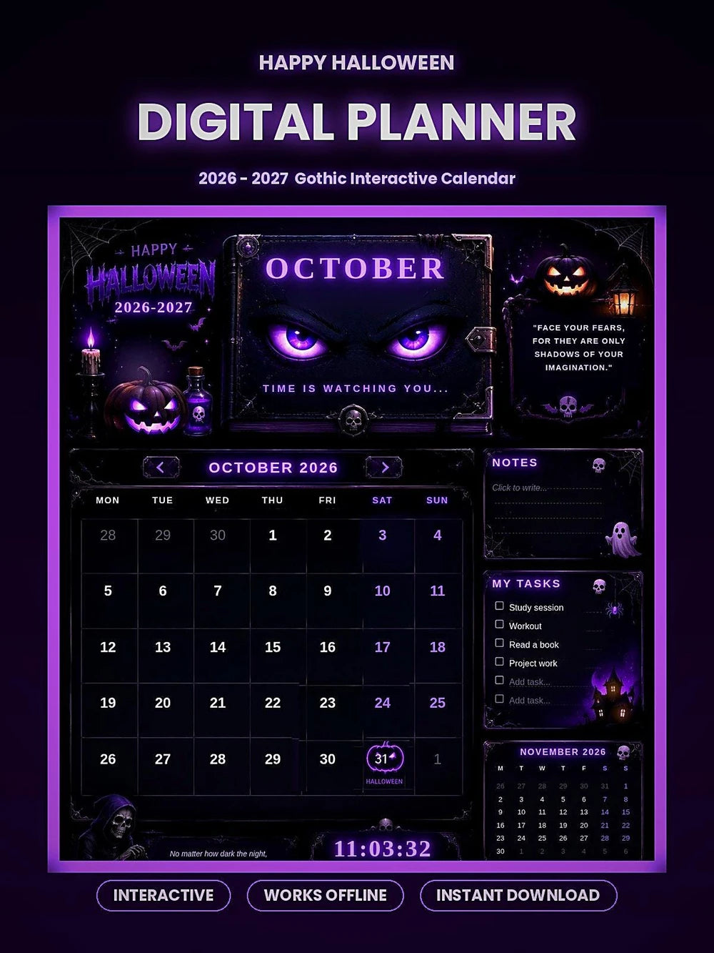 Gothic Interactive Digital Planner