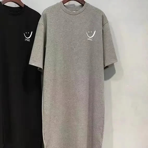Plus Size Casual Side Slit T-Shirt Dress