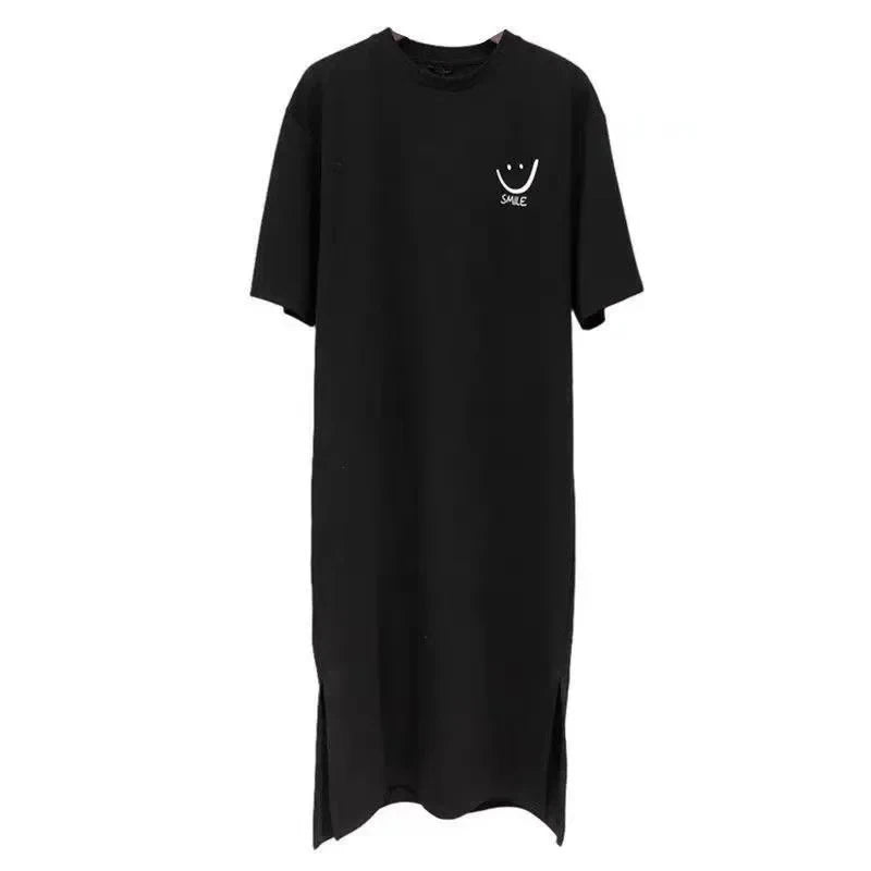 Plus Size Casual Side Slit T-Shirt Dress