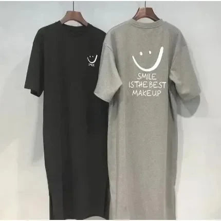 Plus Size Casual Side Slit T-Shirt Dress