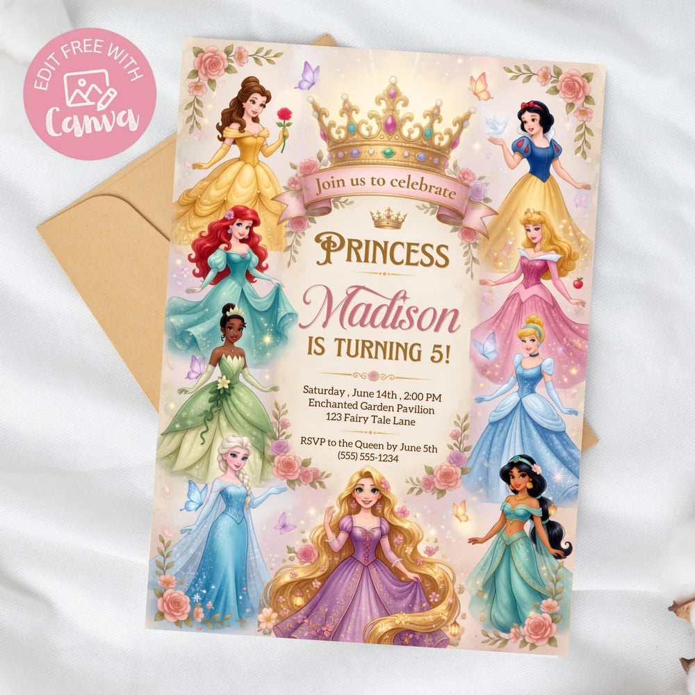 Princess Birthday Invitation Template