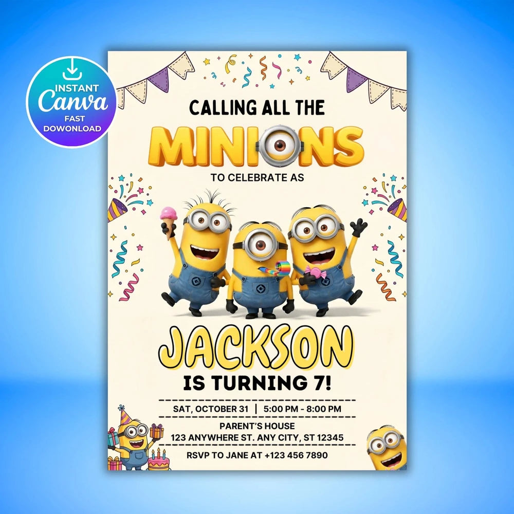Minions Birthday Invitation Template