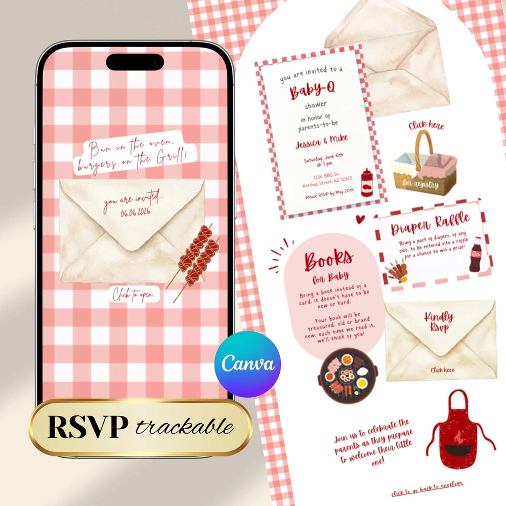 Baby Q Barbecue Shower Template