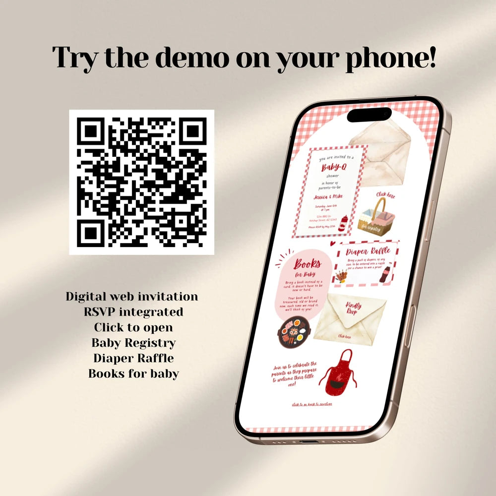 Baby Q Barbecue Shower Template
