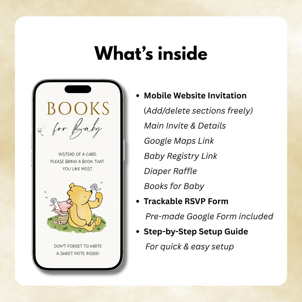 Winnie the Pooh Digital Baby Shower Invitation Template