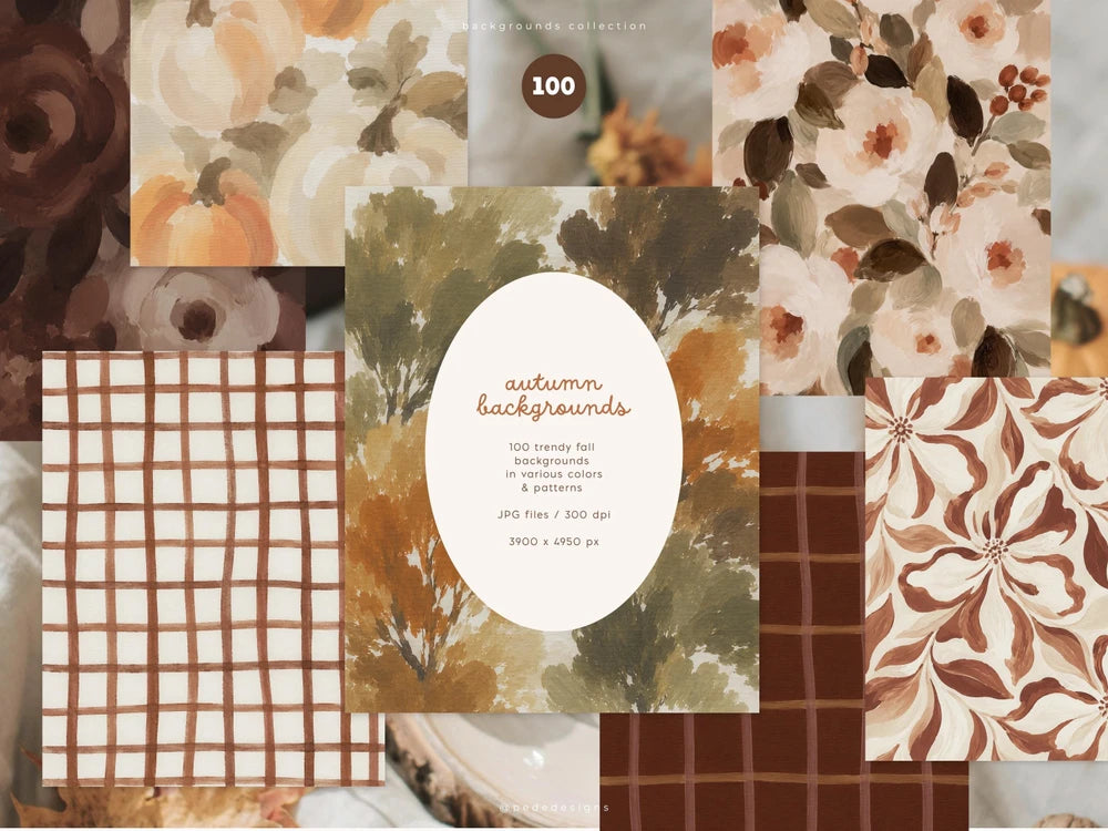 Cozy Fall Digital Scrapbook Paper Bundle