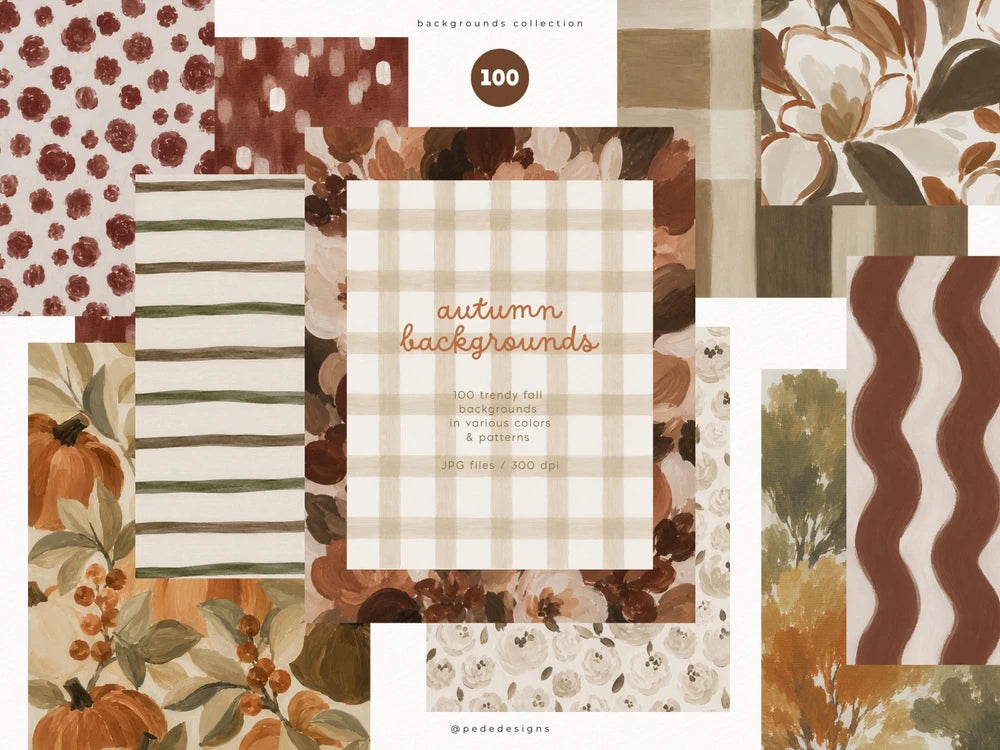 Cozy Fall Digital Scrapbook Paper Bundle