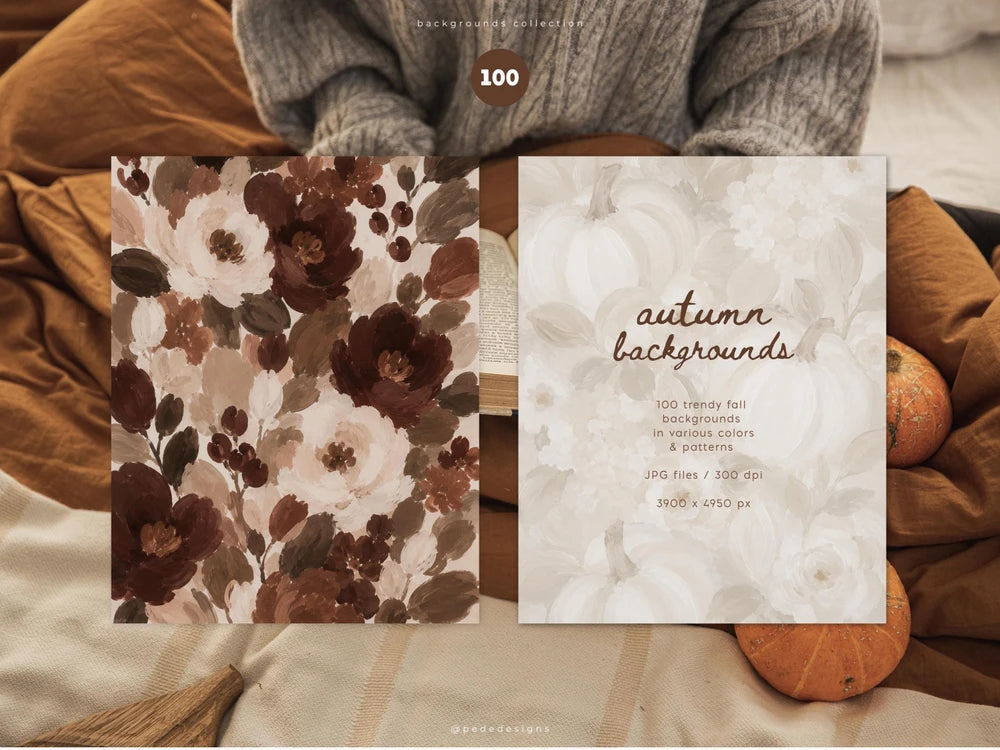 Cozy Fall Digital Scrapbook Paper Bundle
