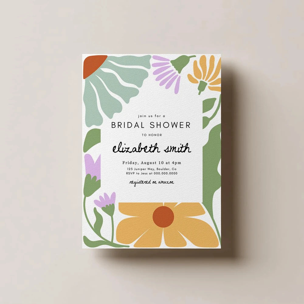 Abstract Floral Bridal Shower Invitation Template