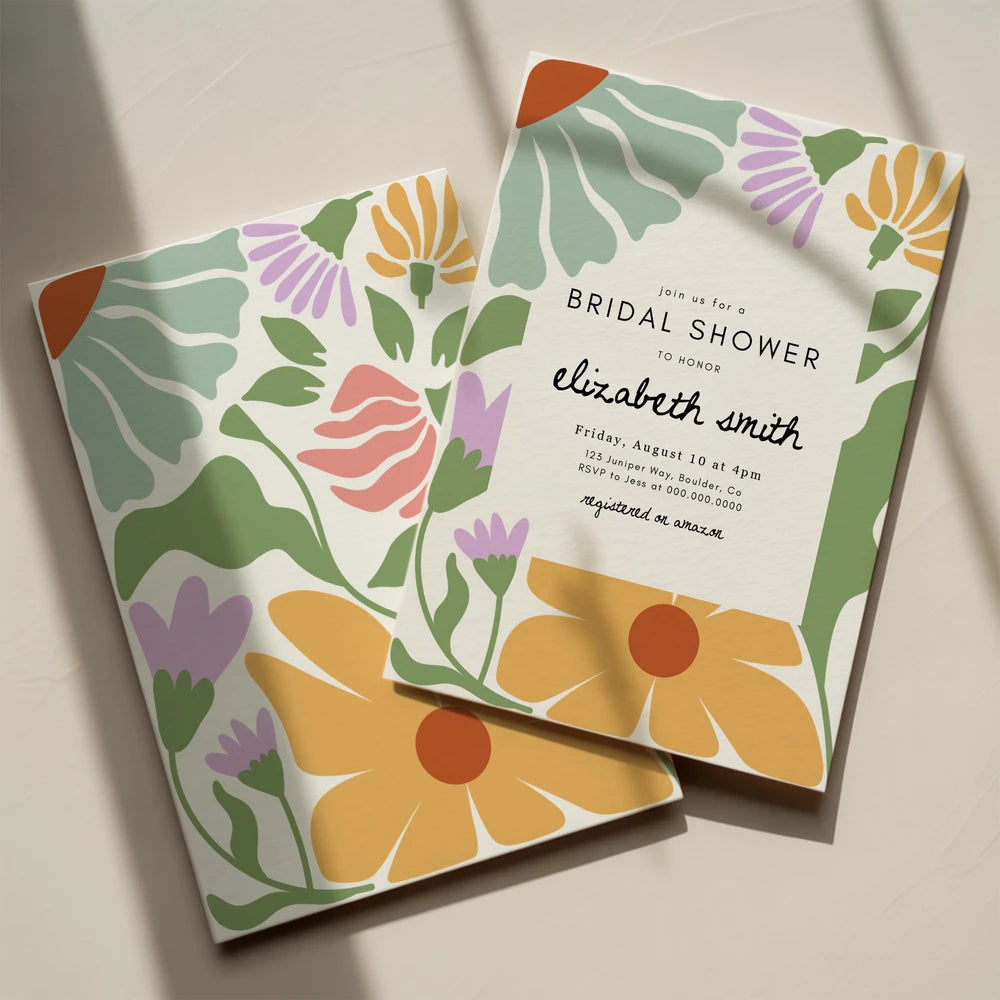 Abstract Floral Bridal Shower Invitation Template